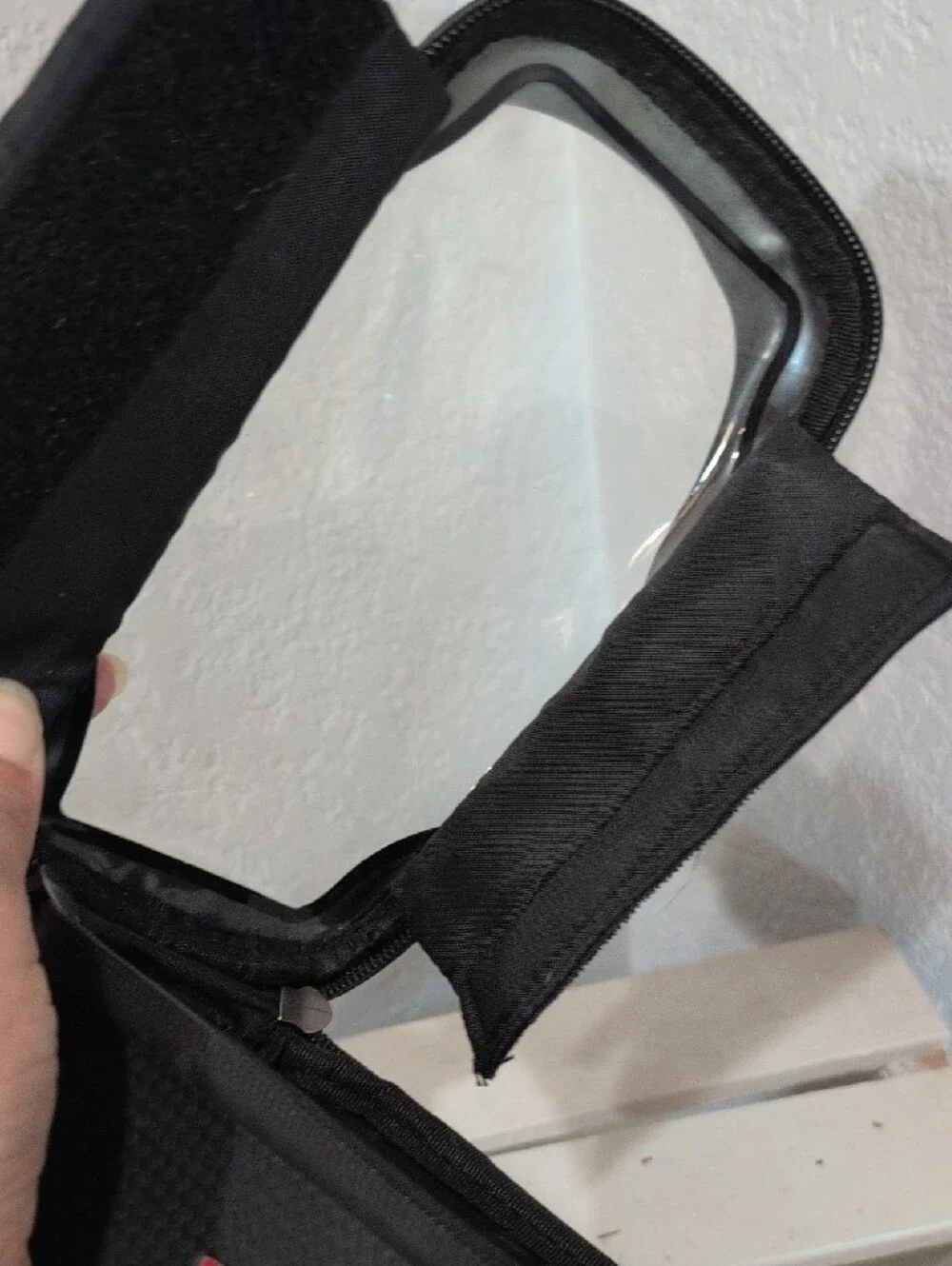 Cycling Bicycle Top Tube Mounting Clear Phone Pocket Bag With Zip Storage Pouch